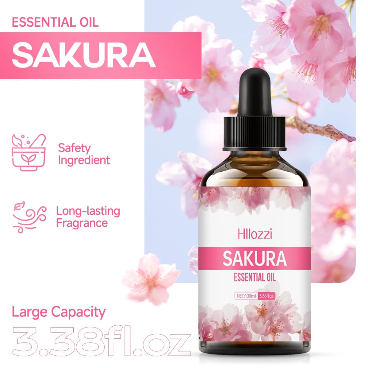 L'huile essentielle de Sakura convient au massage, au douche, aux soins de la peau du visage et est facile à transporter avec vous lors de voyager