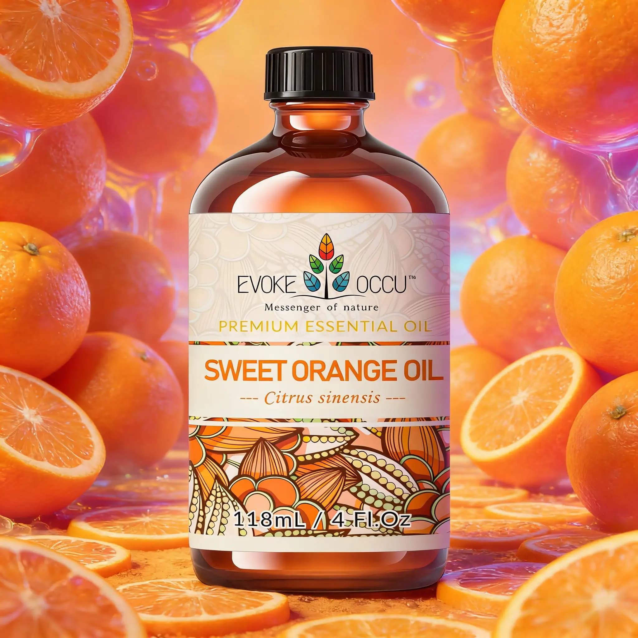 Huile essentielle d'orange douce EVOKE OCCU, 4 fl.oz. Huile essentielle de citron pure pour massage, fabrication de bougies DIY, diffuseur d'air frais, humidificateur