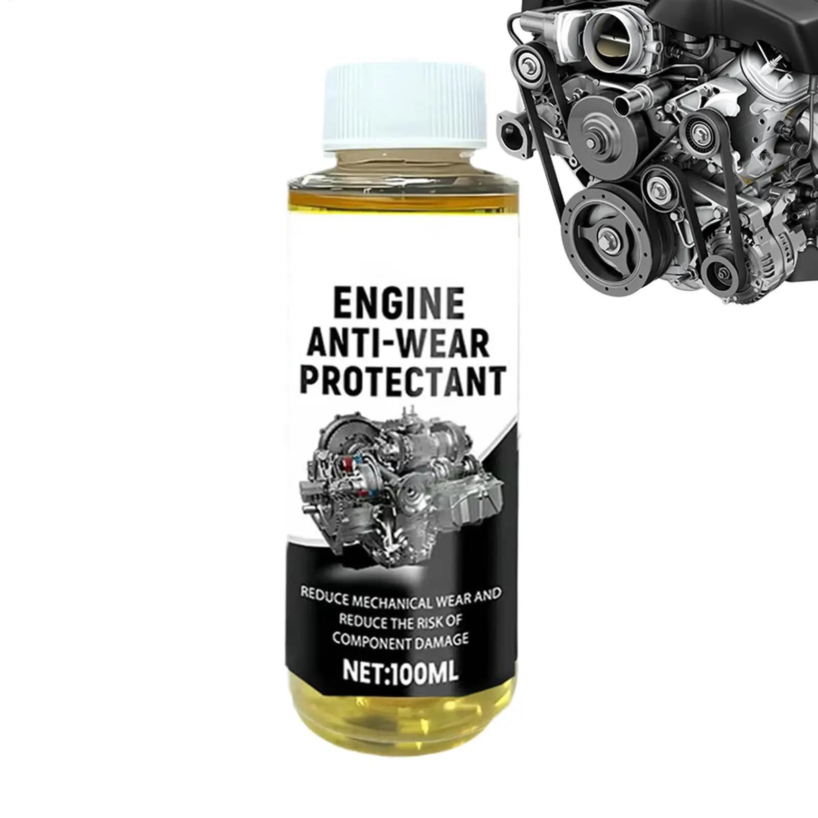 Additif Huile Moteur 100ml Liquide Anti-Bruit Automobile Agent Anti-Usure pour Voiture Camion VR Berline Longue Durée de Vie