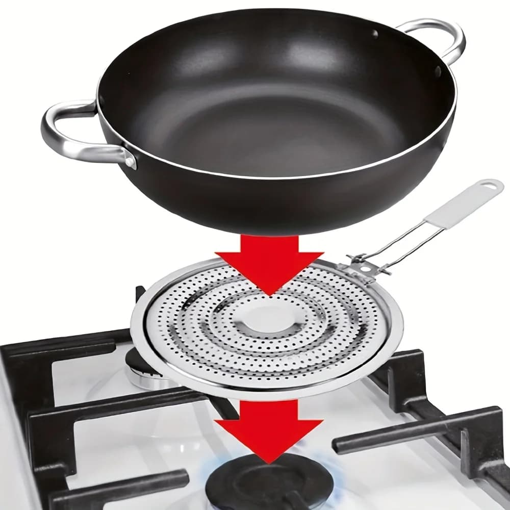 1 pièce Plaque de Diffusion de Chaleur Double Épaisseur en Acier Inoxydable pour Cuisinières à Gaz