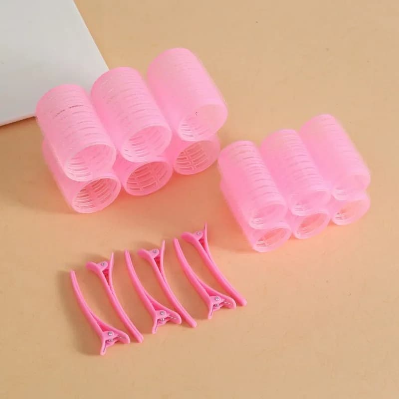 Ensemble de bigoudis à crochet auto-agrippant, 12 pièces, rouleau sans chaleur, 6/12 Clips, pour Salon de coiffure, outils de coiffure collants