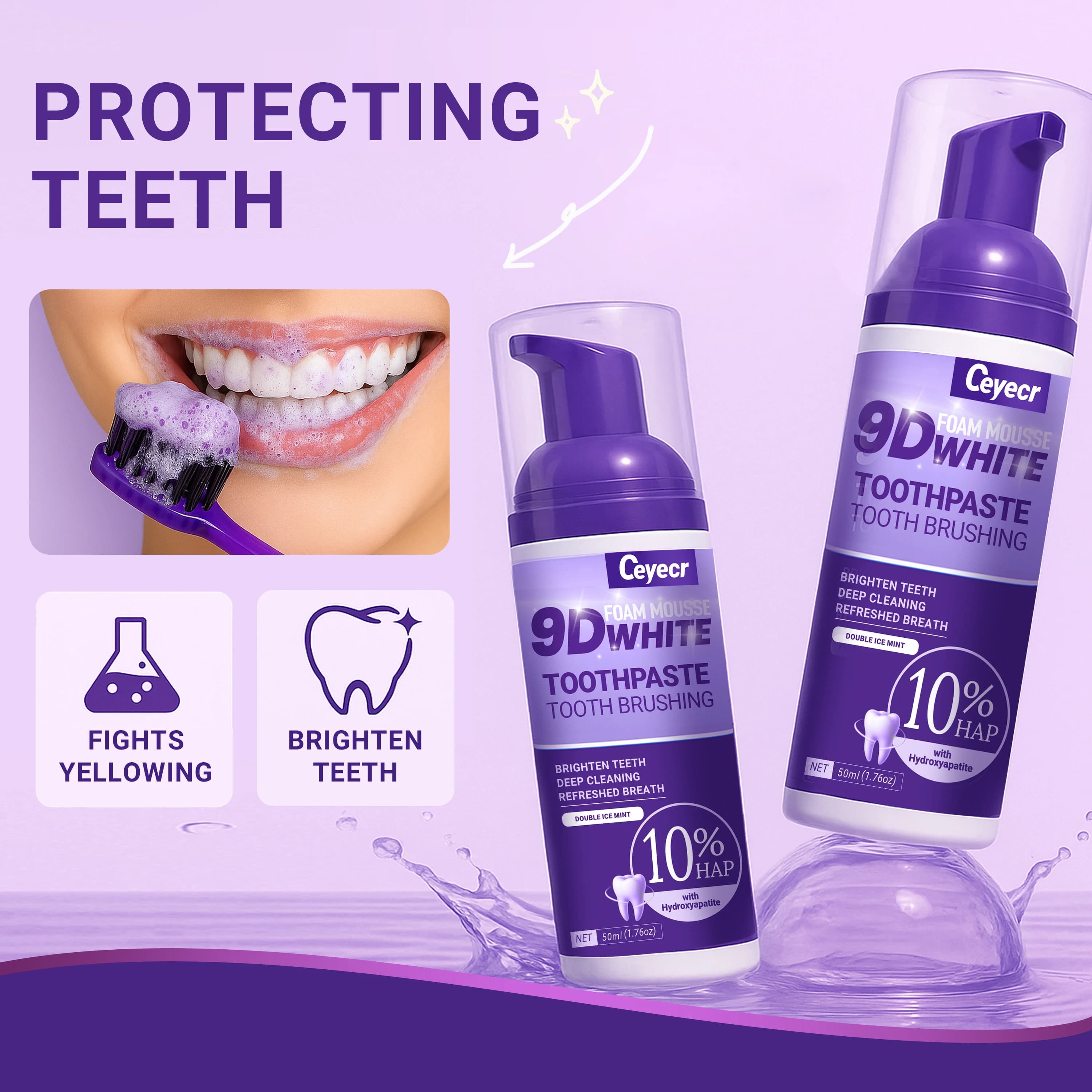 Dentifrice Mousse blanche 9D