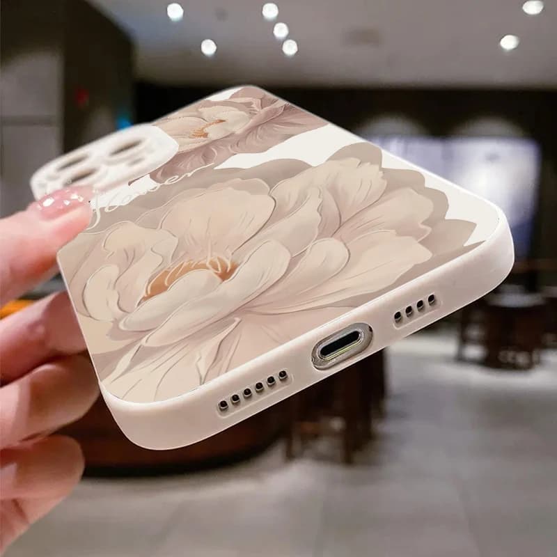 Coque de téléphone à fleurs avec peinture à l'huile
