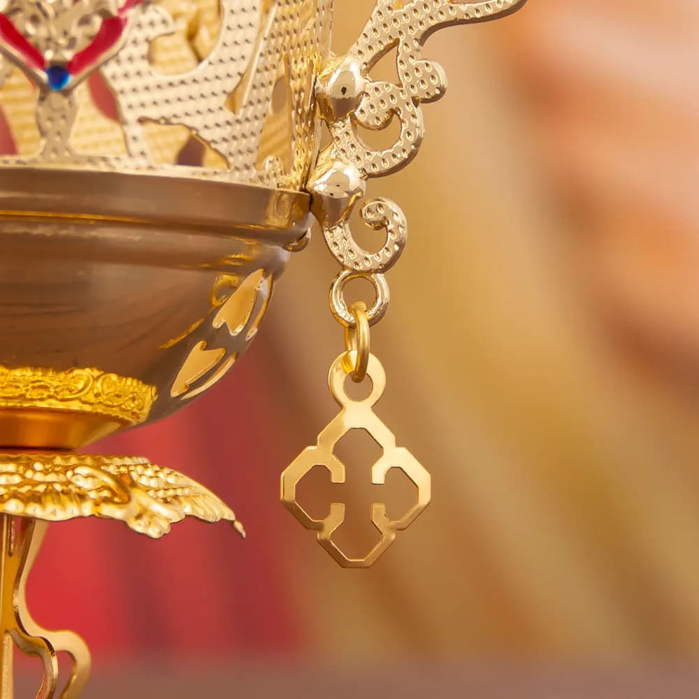 Lampe à huile suspendue chrétienne orthodoxe