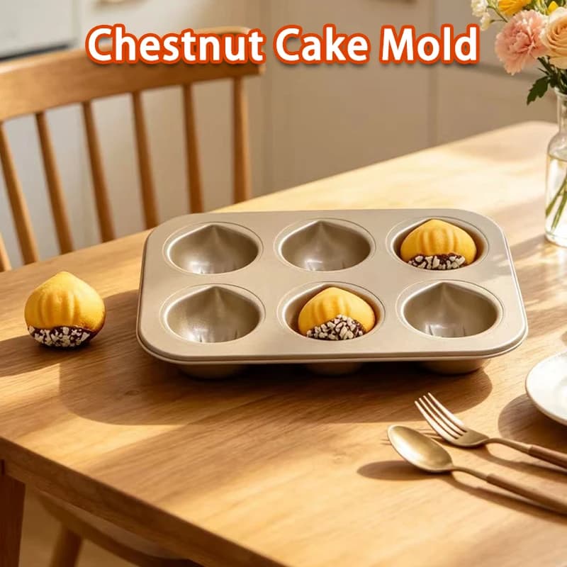 Moule à gâteau de riz au beurre 6/9/12 cavités, plaque de cuisson antiadhésive en acier à haute teneur en carbone, facile à démouler, idéal pour le gâteau aux châtaignes