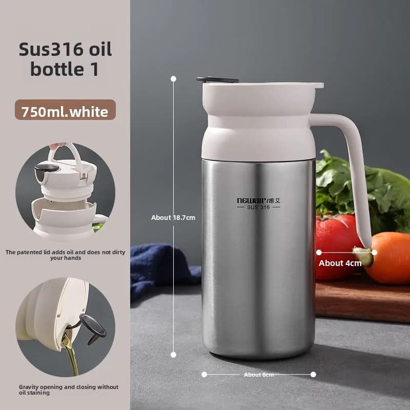Bouilloire épaisse de réservoir d'huile de qualité alimentaire d'acier inoxydable, bouteille d'assaisonnement de vinaigre de sauce soja de cuisine de ménage
