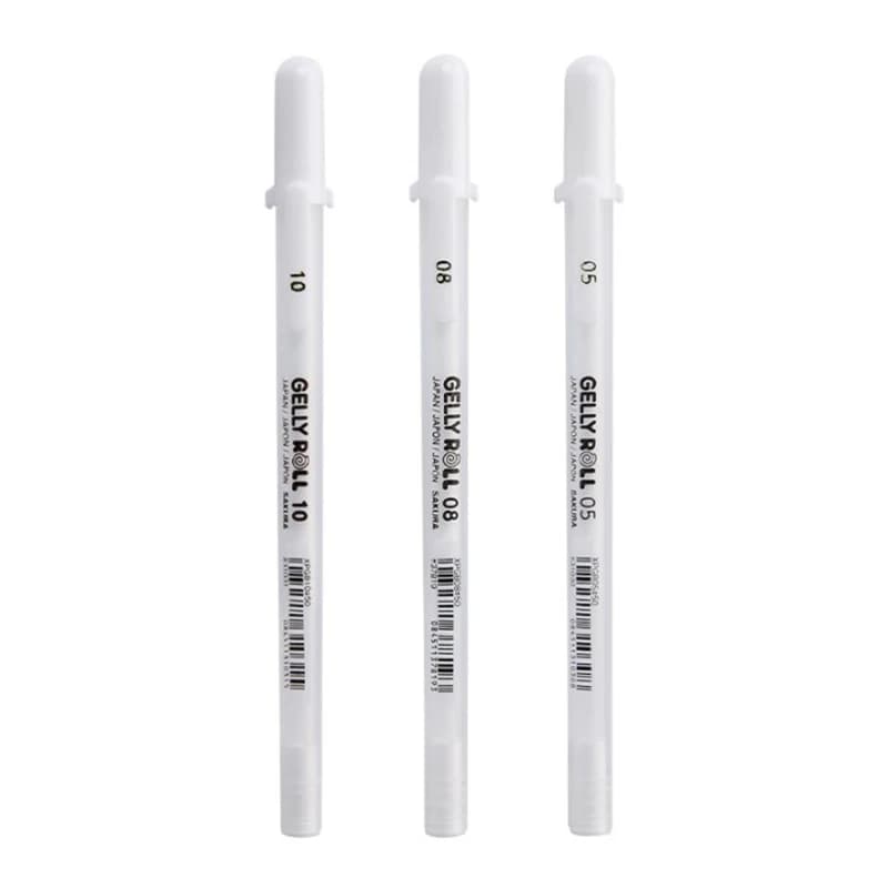 Sakura Gelly rouleau Gel stylo couleur blanche 0.5mm 0.8mm 1.0mm haute lumière Marke stylo noir carton Art peinture stylo blanc ligne stylos