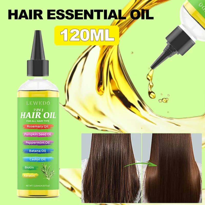 Huile capillaire 7-en-1 à la rosemaine, huile capillaire fortifiante pour cheveux épais, huile de Batana et de ricin, nourrissante, hydratante, lissante, anti-chute