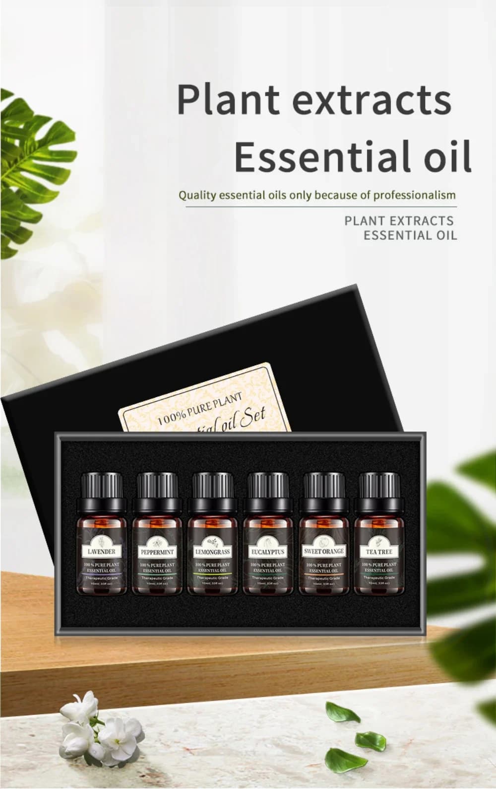 Huiles essentielles d'aromathérapie à l'huile de lavande, 10ml, pour diffuseur, Relaxation, apaisant, huile de citron Rose, haute qualité, 100% Pure
