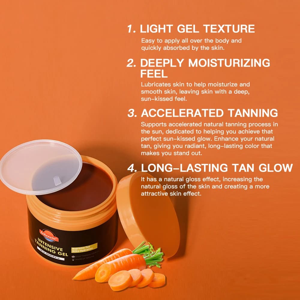 Gel Bronzant Intensif Accélérateur de Bronzage Non Gras Résistant à l'Eau à l'Huile de Coco Hydratant Maquillage Corporel