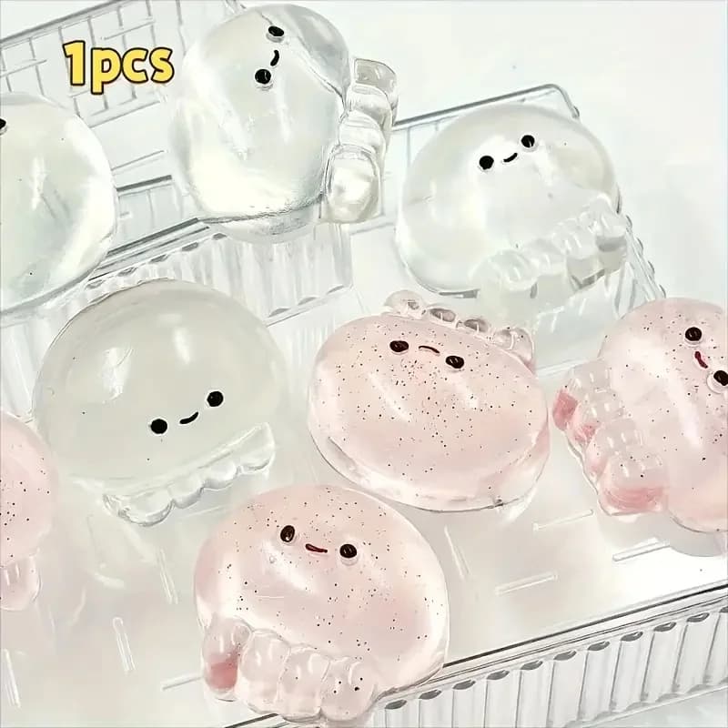 Méduse transparente, Mini jouet à presser mignon et romantique, nouveauté Super amusante, cadeaux de fête à rebond lent, 1 pièce
