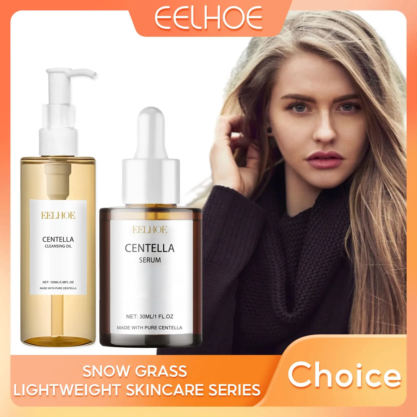 EELHOE Centella huile nettoyante légère démaquillante hydratant nettoyage du visage contrôle de l'huile nourrissant visage éclaircissant sérum