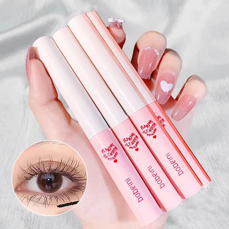 Mascara à brosse Ultra-fine, maquillage en Fiber de soie, allonge les cils, imperméable, séchage rapide, mat, marron, noir, bouclé, Comestics