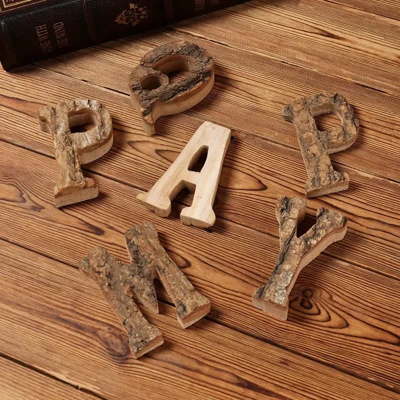Lettres de l'Alphabet et Chiffres en Bois Massif, Rétro, Vintage, pour Cafétéria, Bar, Décoration de Maison, DIY