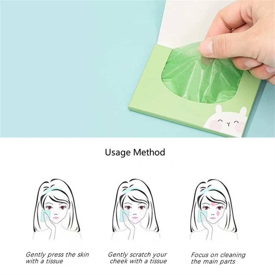 Papier absorbant d'huile parfumée pour hommes et femmes, thé vert, gardénia, camomille, µ, rose, charbon de bambou, huile de visage, 100 pièces en boîte
