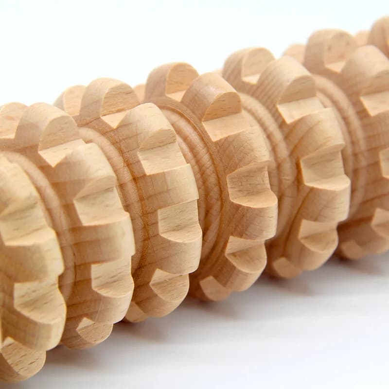 Bâton de Massage à rouleau en bois, outil d'engrenage portatif, outil de roulement à 12 roues, Point de déclenchement à rouleau pliable en bois naturel pur