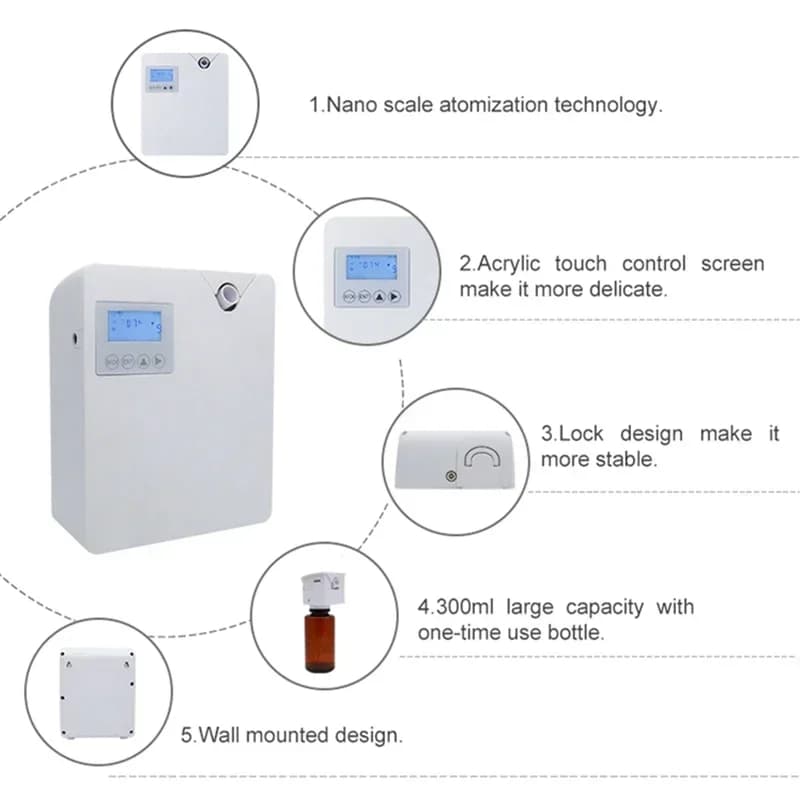 Diffuseur d'arôme pour désodorisant domestique, pulvérisateur d'aromathérapie, dispositif de parfum d'hôtel, Machine de parfum de pièce intelligente, contrôle par application