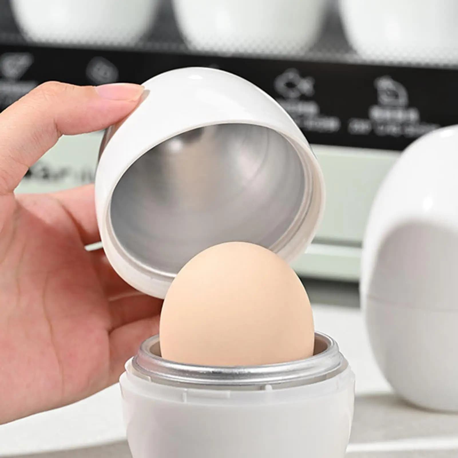 Cuiseur à vapeur pour œufs durs et durs, avec couvercle, cuiseur à vapeur pour œufs durs et doux, Gadgets de cuisine pour l'ébullition rapide des œufs