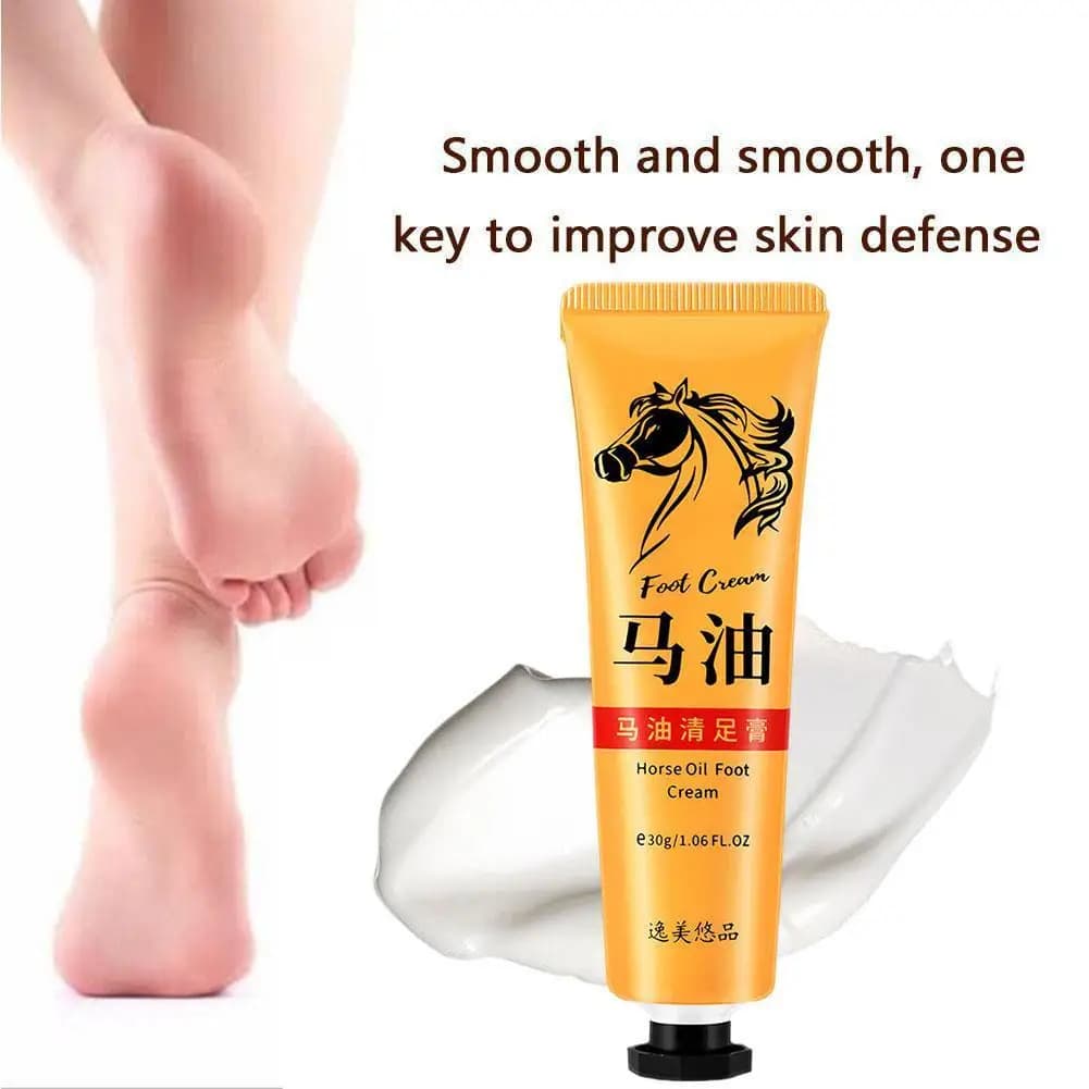 Crème nettoyante pour les pieds à l'huile de cheval