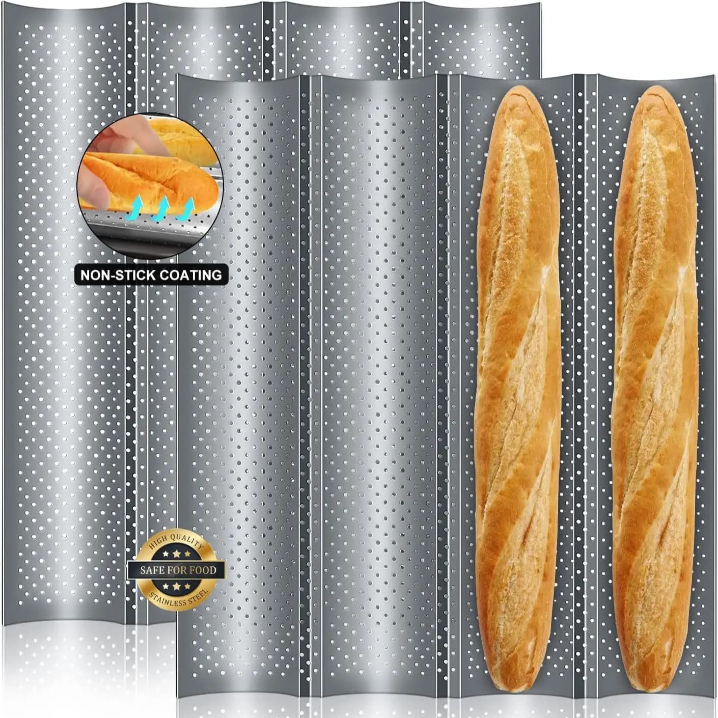 Moule à baguette français jxBaking, ustensiles de cuisson, rainure, vagues, moule à gâteau, four à pâtisserie, accessoires de cuisson, outil de grille-pain