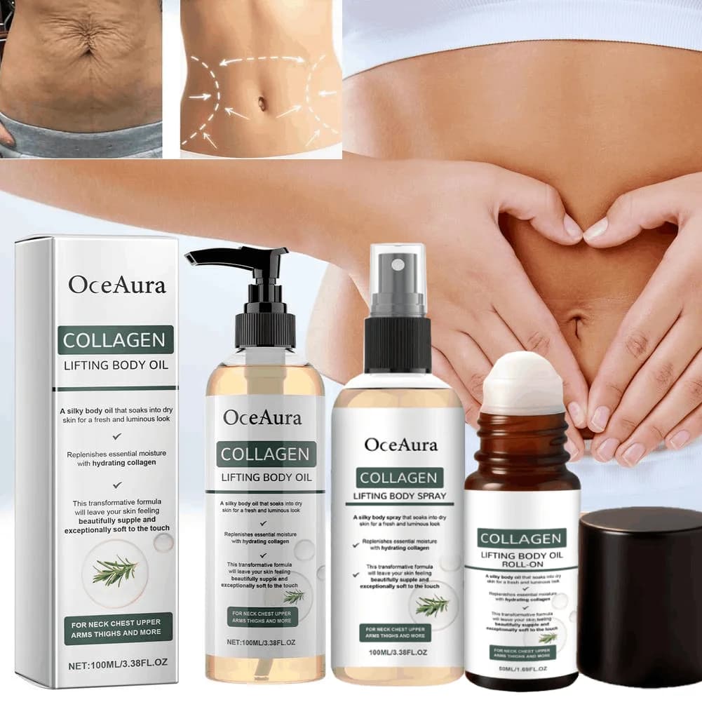 Huile Corporelle au Collagène Oceaura : Raffermit la Peau, Améliore l'Élasticité, Hydratation Profonde et Nourrissante à la Rosemarie, Huile Corporelle Lissante & Essence en Bille