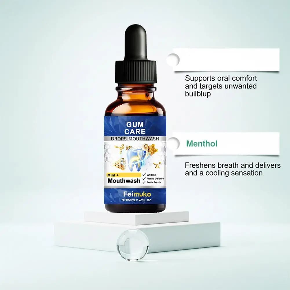 Bain de bouche naturel 50 ml, soin des gencives, apaisant et nettoyant, élimine la mauvaise haleine, pour un sourire confiant