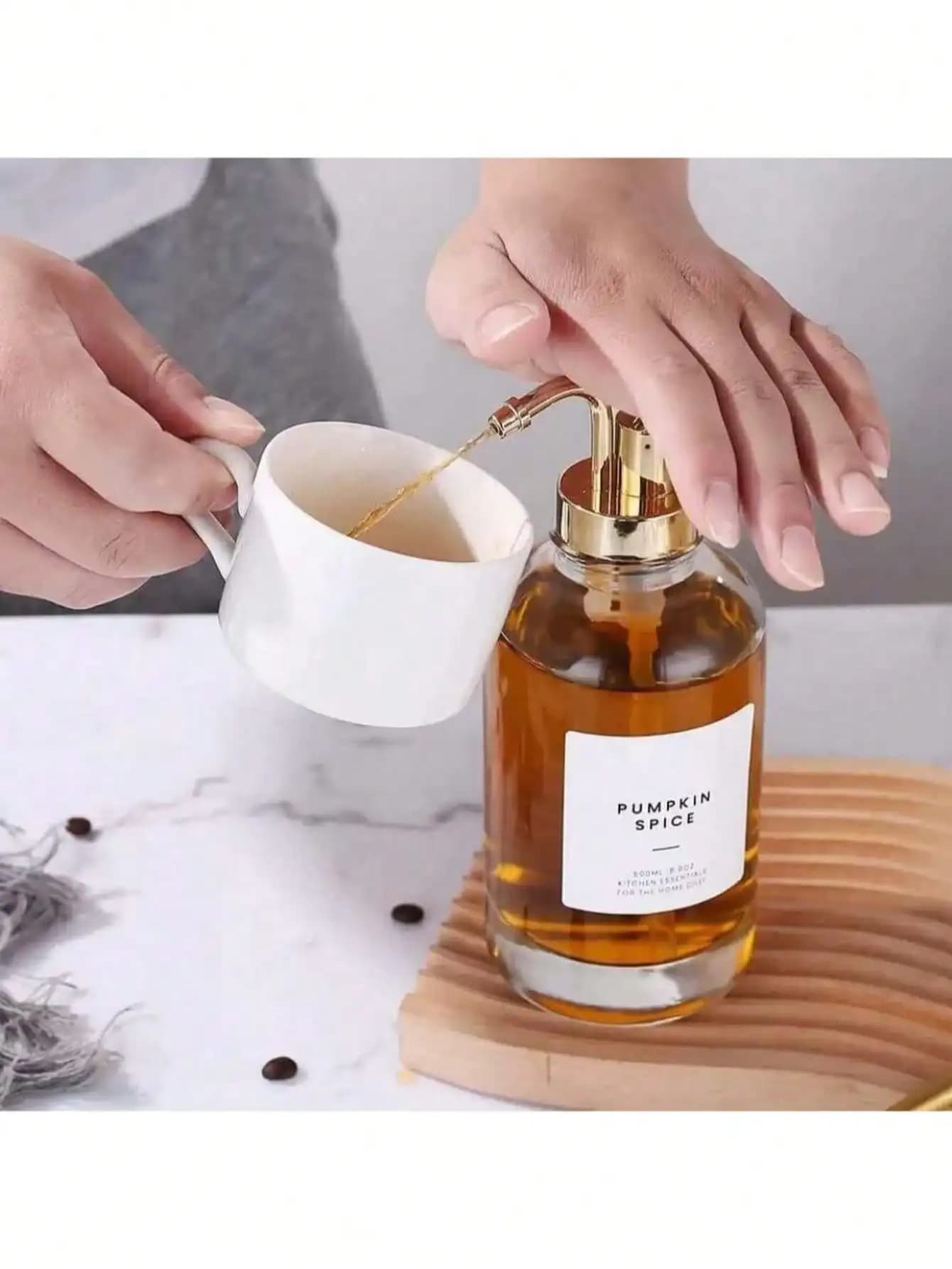 1 bouteille en verre pour sirop, bouteille en verre, pompes distributrices pour sirop, huile, lotion, savon et bain de bouche, adaptées aux bars à café