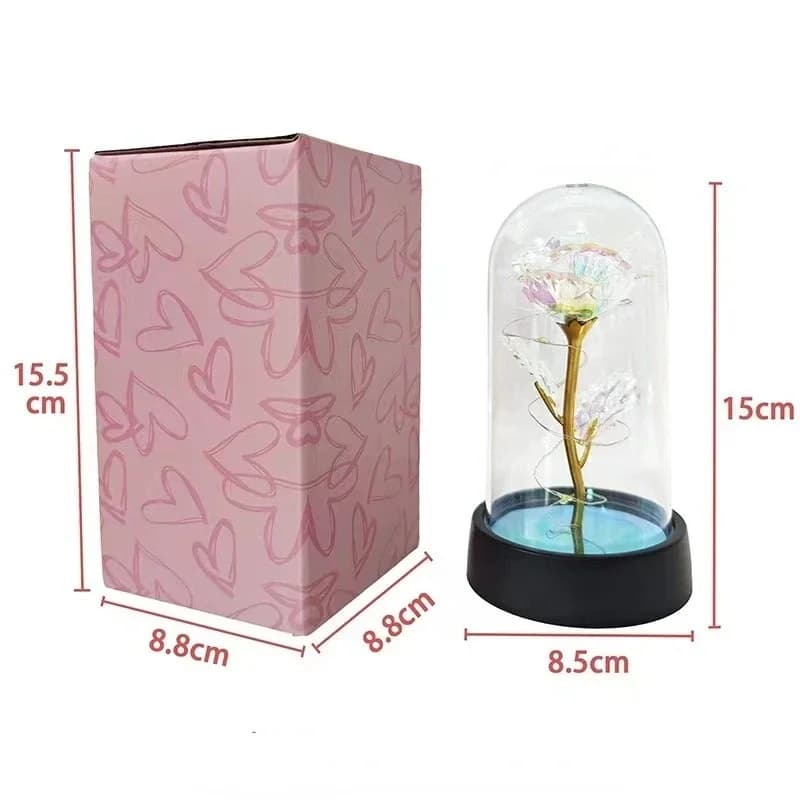 Roses artificielles, cadeau de saint valentin pour petite amie, Rose éternelle, feuille lumineuse LED, décoration de mariage, cadeaux de noël