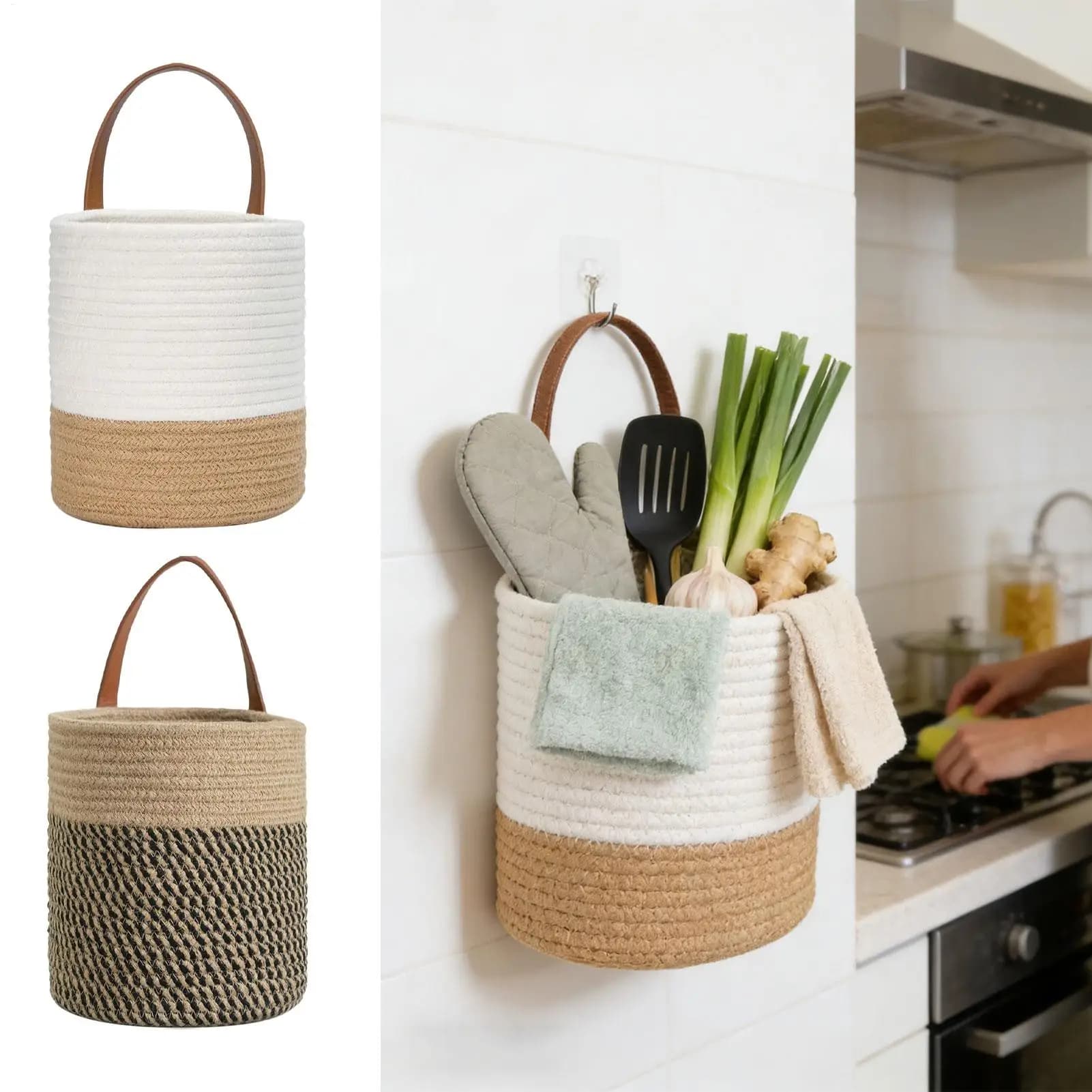 Panier en corde tressée pour l'organisation