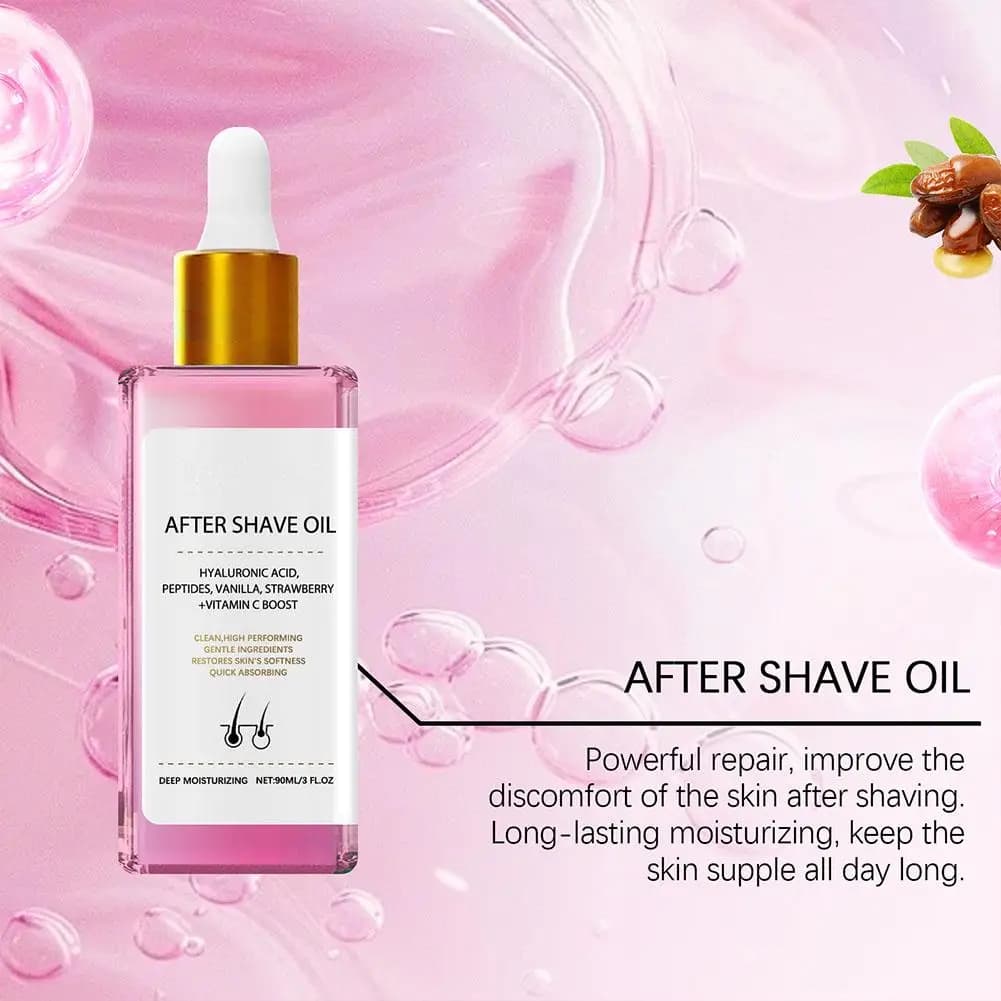Huile de soin après épilation aux fraises, 90ml, apaise doucement la peau, hydratante, crème d'épilation, soins pour la peau, 60g