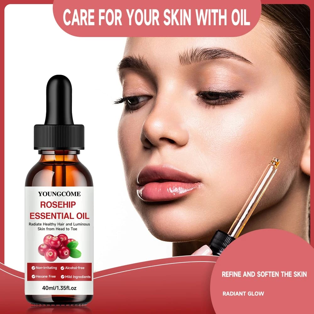 Huile essentielle de rose musquée Pure, estompe les ridules, Lifting, raffermissant, réparation, hydratant, blanchissant, nourrissant, huile de soin pour cheveux et visage