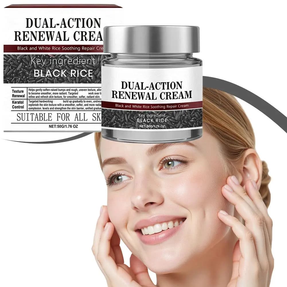 Crème à l'extrait de riz noir, réparatrice douce, hydratante apaisante pour peau sèche et sensible, Non grasse, absorption rapide, soins quotidiens pour la peau