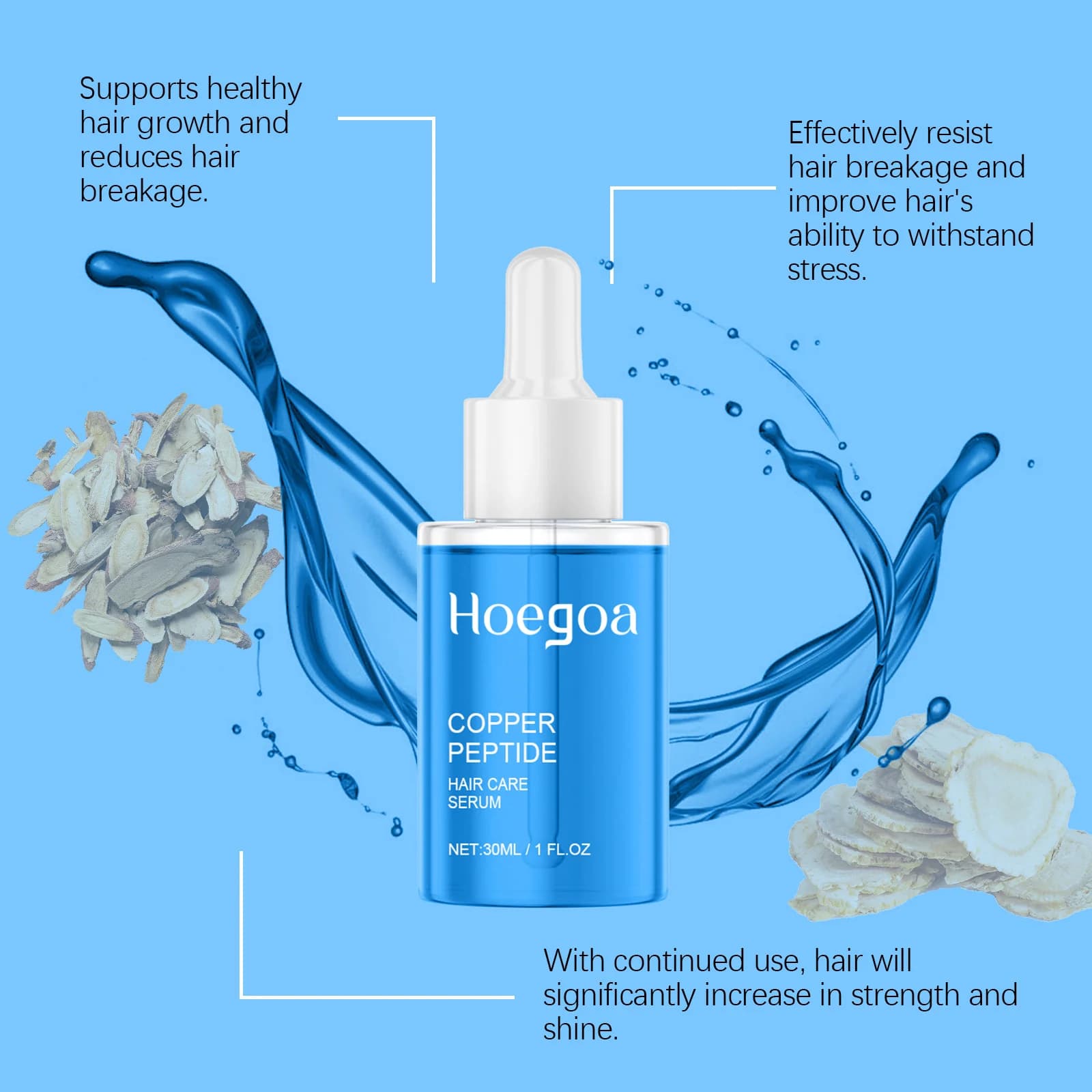 Sérum de croissance des cheveux au Peptide de cuivre