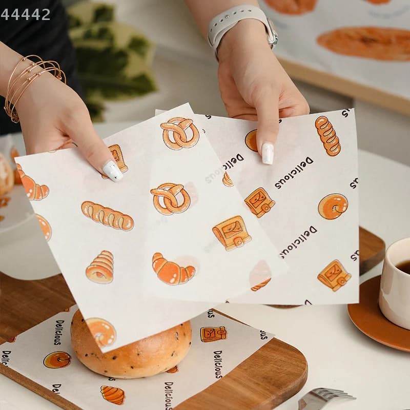 100 pièces 18cm gâteau coussin papier résistant à l'huile papier Silicone résistant à l'huile papier Hamburger pain papier alimentaire huile papier