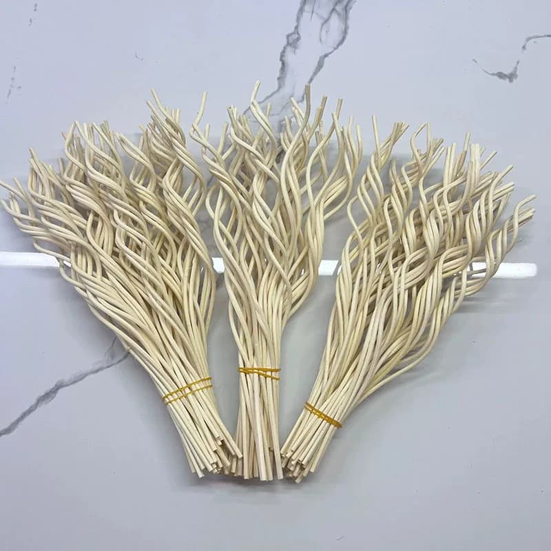 20 bâtonnets diffuseurs en rotin longs et ondulés pour huiles essentielles