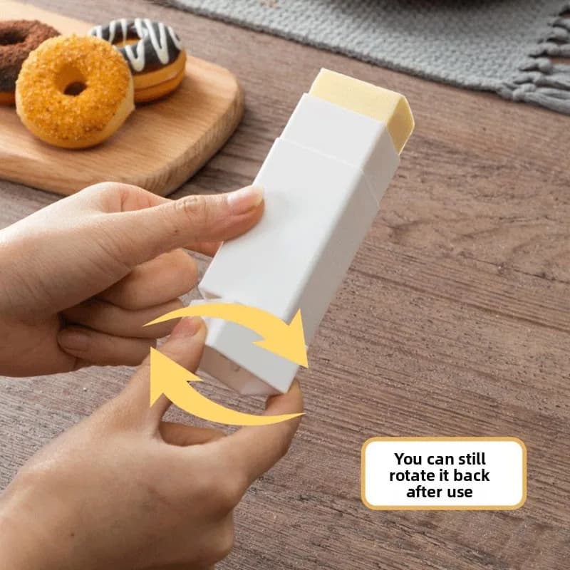 ​ ​ Épandeur de beurre vertical – Épandeur PP sans danger pour les aliments avec base pivotante, distributeur de beurre non gras. Parfait pour le petit déjeuner