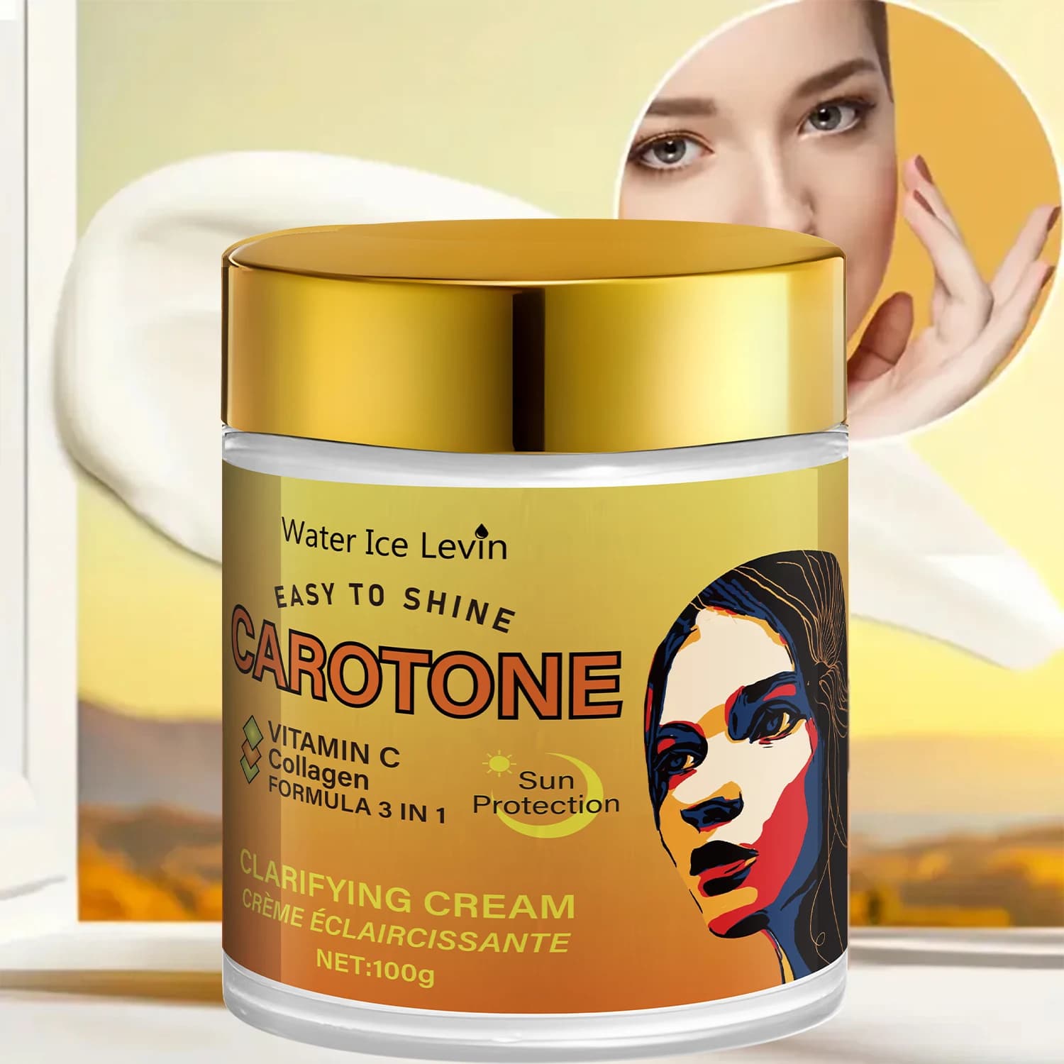 Avec Vitamine C + Collagène & protection solaire pour clarifier l'éclataire et une éclatage cutanée longue durée. 100g