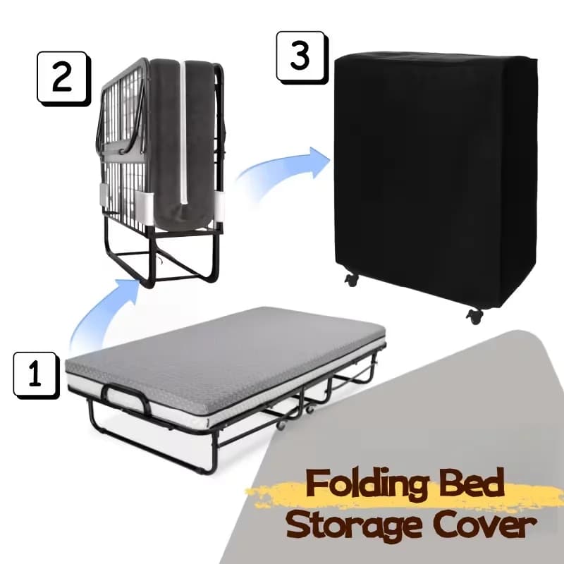 Housse de lit pliant anti-poussière et imperméable, grande housse de lit de camping, facile à mettre et à enlever