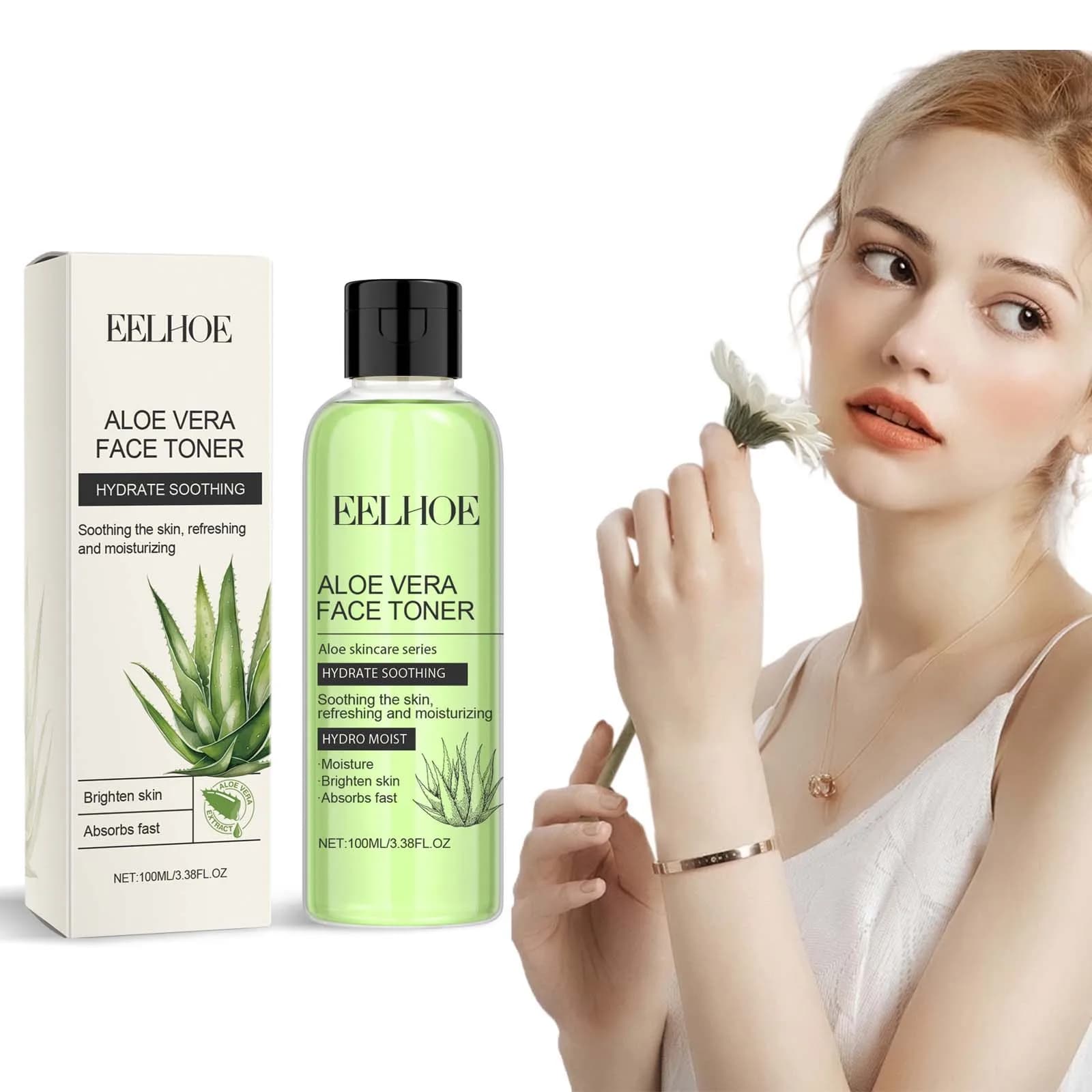 100ml Aloe Vera Toner tonique hydratation contrôle de l'huile rafraîchissant rajeunissement lisse visage hydratant