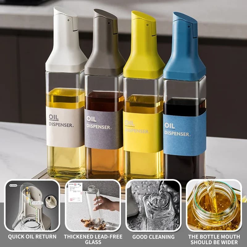 Bouteille d'huile d'olive pour Sauce au vinaigre de 500ML, distributeur d'huile en verre, bouteille d'assaisonnement anti-fuite, outil de cuisine pour barbecue