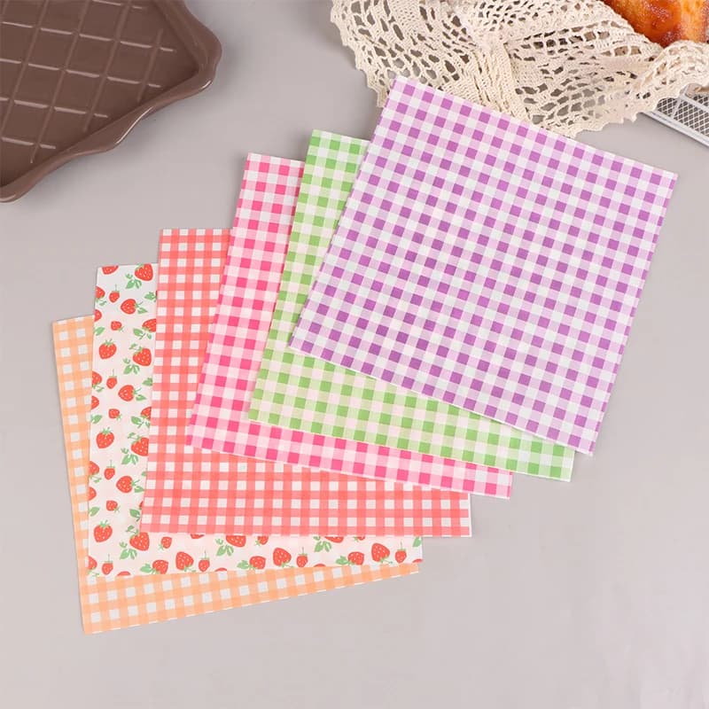 Papier ciré alimentaire, papier prévient l'huile verte, emballage de cuisine, outil de cuisson, papier décoratif, sandwich, hamburger, frites, macarons, 18cm, 100 pièces