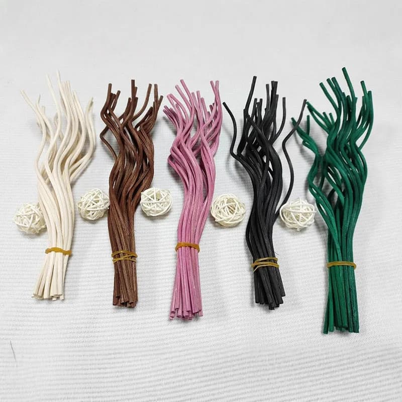 20 bâtonnets diffuseurs en rotin longs et ondulés pour huiles essentielles