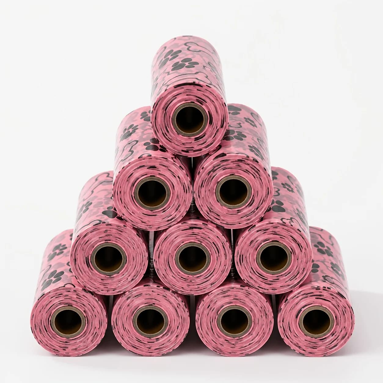 pink20rolls Biodégradable, avec motif de patte - polyéthylène épais pour un nettoyage facile, une durabilité et une haute qualité, adapté