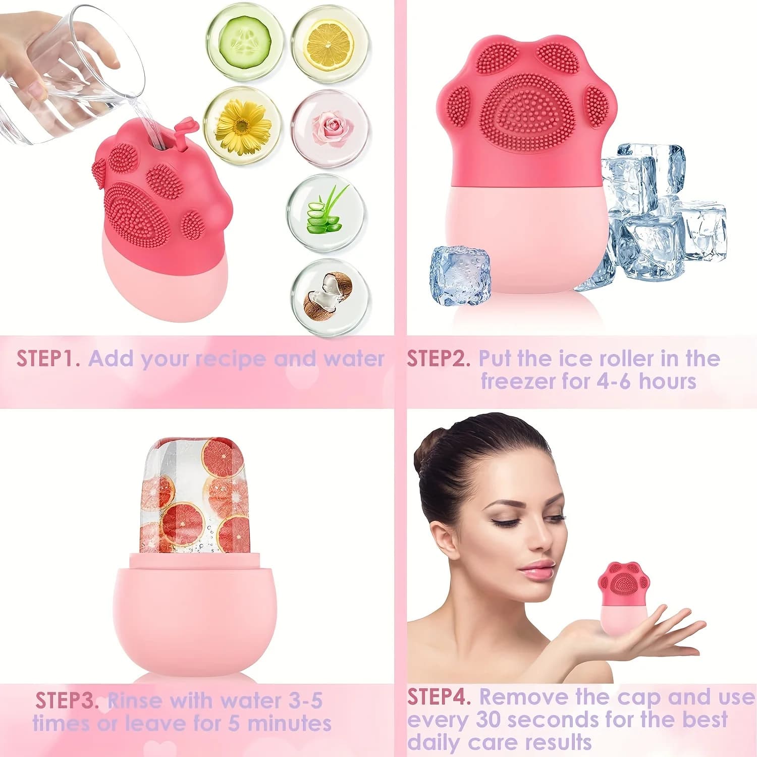 Rouleau à glace pour la beauté du visage