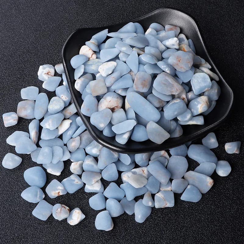 Pierre de gravier d'angélite bleue naturelle, spécimen de nape, minerai de charbon de guérison, pierre d'aquarium, décoration de la maison, bricolage, 50-100% g, 100