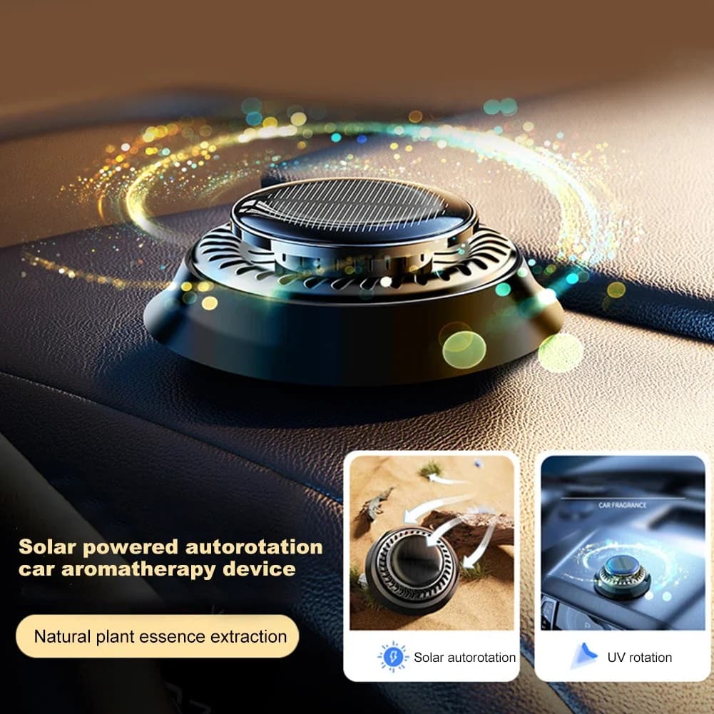 Diffuseur d'huiles essentielles solaire pour voiture, parfum longue durée, aromathérapie rotative, désodorisant pour automobiles