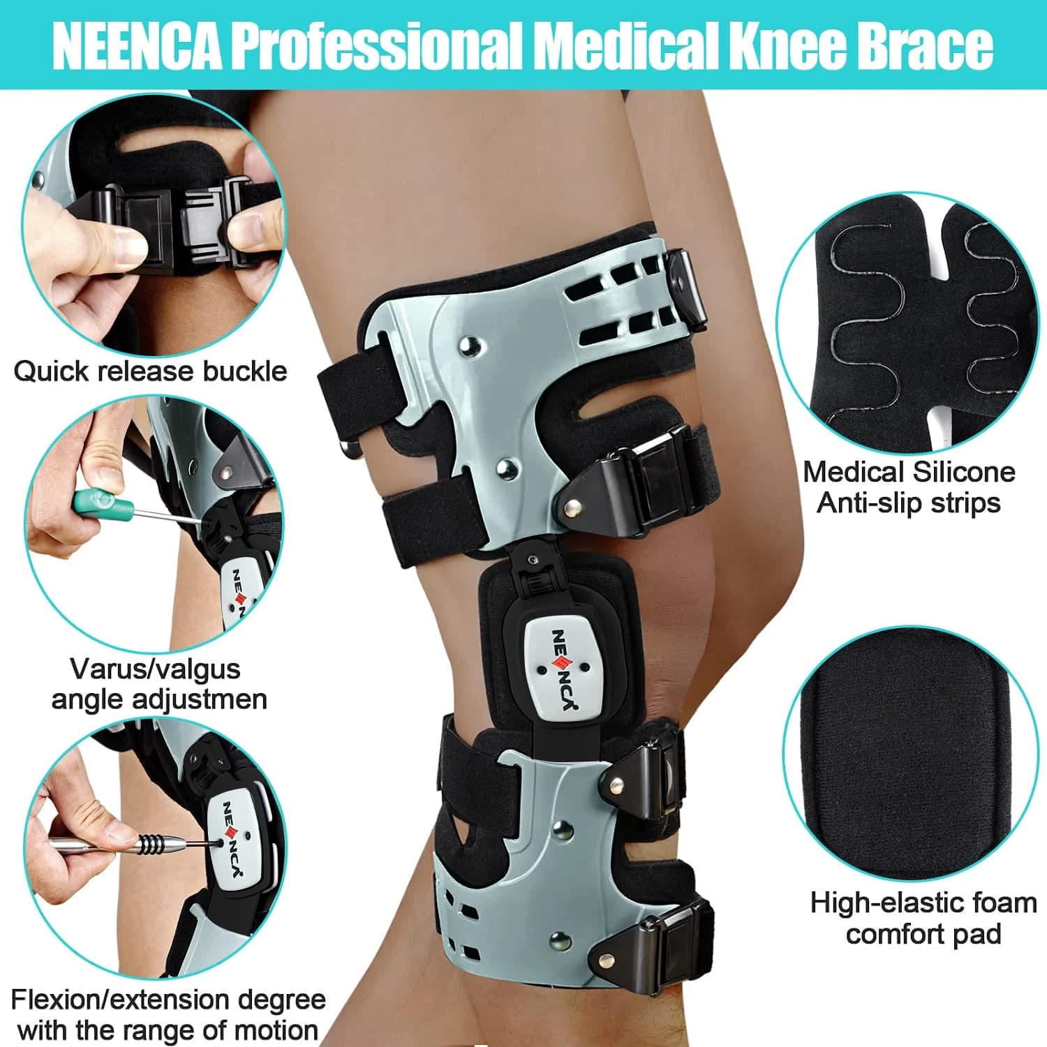 NEENCA OA Unloader genouillère soutien pour la douleur de l'arthrite arthrose défaut de Cartilage réparation nécrose avasculaire