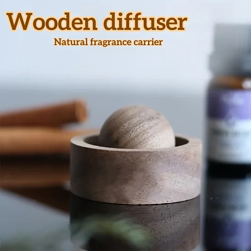 Diffuseur d'huiles essentielles pour voiture et maison - Fabriqué en bois, mini diffuseur de parfum naturel mignon, adapté à la chambre à coucher, au salon, à la salle de bain