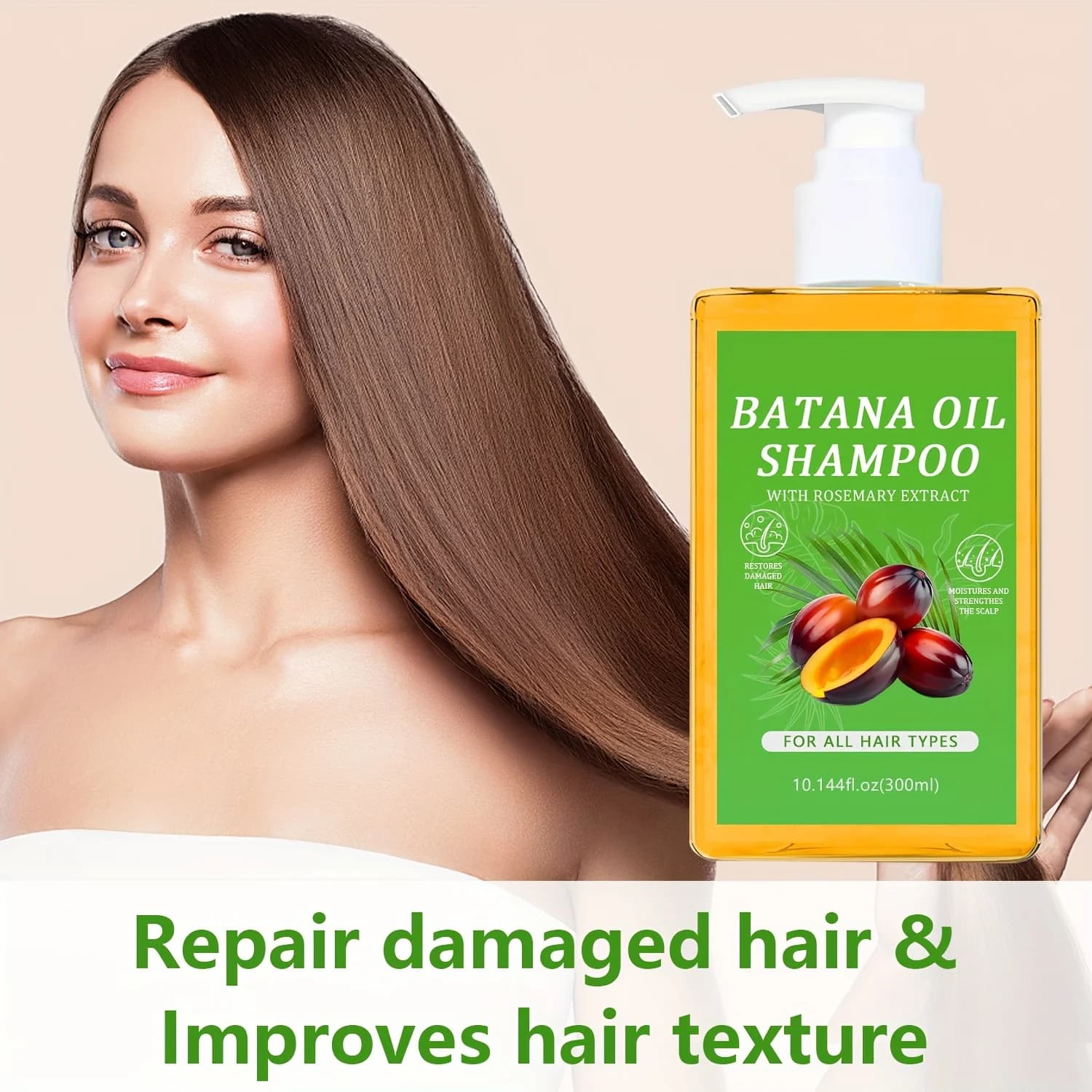 Shampoo à l'huile de Batana biologique : apaisant pour le cuir chevelu