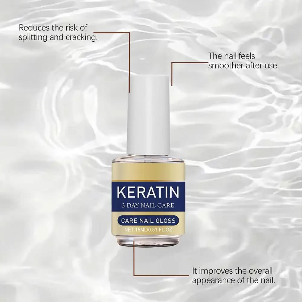 KERATINE 3 JOURS Huile brillante pour soins des ongles Répare les ongles secs et fragiles Améliore la douceur et la brillance Soin des yeux